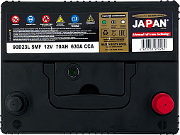 АКБ JAPAN STAR Asia 6ст-70 (о.п.) 630А 232*175*220 (90D23L SMF)