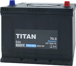 АКБ TITAN Classic Asia 6ст-70 (о.п.) 600А 259*175*221 (D26)