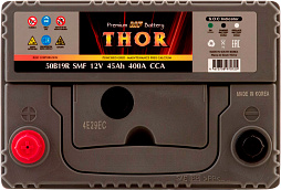 АКБ THOR Asia 6ст-45 (п.п.) 400А 187*127*220 (50B19R SMF) тонк. кл.
