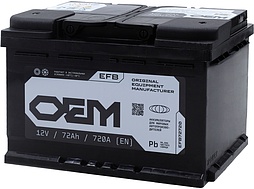 АКБ OEM EFB 6ст-72 (о.п.) 720А 277*175*190 (72720)