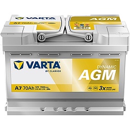 АКБ VARTA Dynamic AGM 6ст-70 (о.п.) 760А 278*175*190 (А7) 570 901 076
