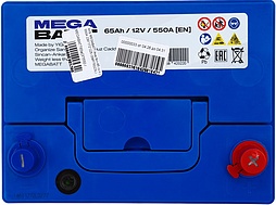 АКБ MEGABATT Asia 6ст-65 (о.п.) 550А 230*172*225 (SMF75D23L)