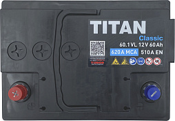 АКБ TITAN Classic 6ст-60 (п.п.) 510А 242*175*190