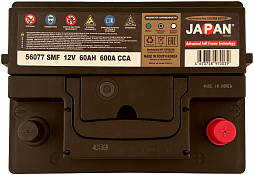 АКБ JAPAN STAR 6ст-60 (о.п.) 600А 242*175*175 (56077 SMF) низк.