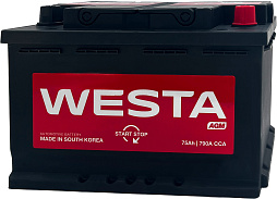 АКБ WESTA AGM 6ст-75 (о.п.) 790А 278*175*190 (AGM 75 L3)