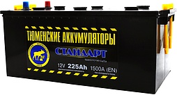 АКБ ТЮМЕНСКИЕ АККУМУЛЯТОРЫ СТАНДАРТ 6ст-225 (о.п.) 1500А 518*278*235 кр. плоская конус