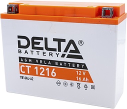 АКБ DELTA CT 12V 6ст-16 (CT 1216) (о.п.) 200А 205*70*162