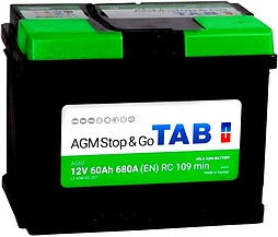 АКБ TAB AGM Stop & Go 6ст-60 (о.п.) 680А 242*175*190 (L2 AGM)