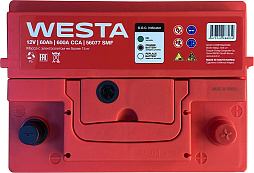 АКБ WESTA 6ст-60 (о.п.) 600А 242*175*175 (56077 SMF) низк.