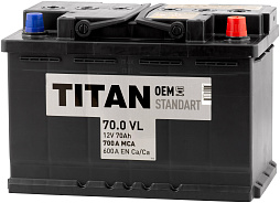 АКБ TITAN Standart 6ст-70 (о.п.) 600А 278*175*190 (2024г)