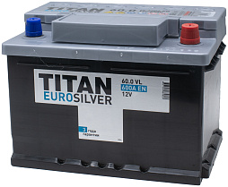 АКБ TITAN Euro Silver 6ст-60 (о.п.) 600А 242*175*175 низк. (2024г)