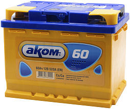 АКБ AKOM 6ст-60 (о.п.) 590А 242*175*175 низк.